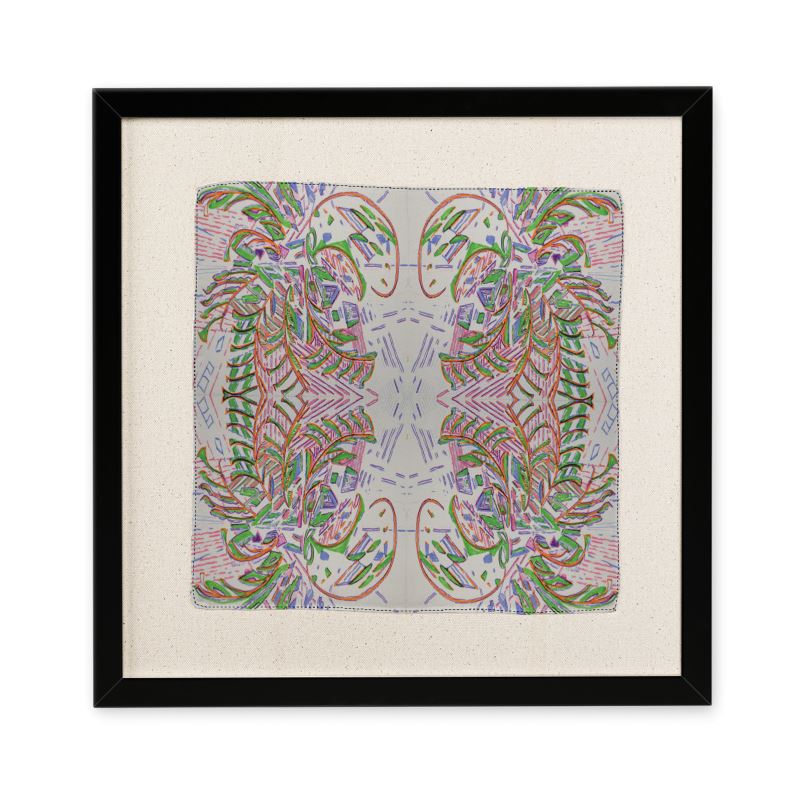 Wegene on framed silk scarf