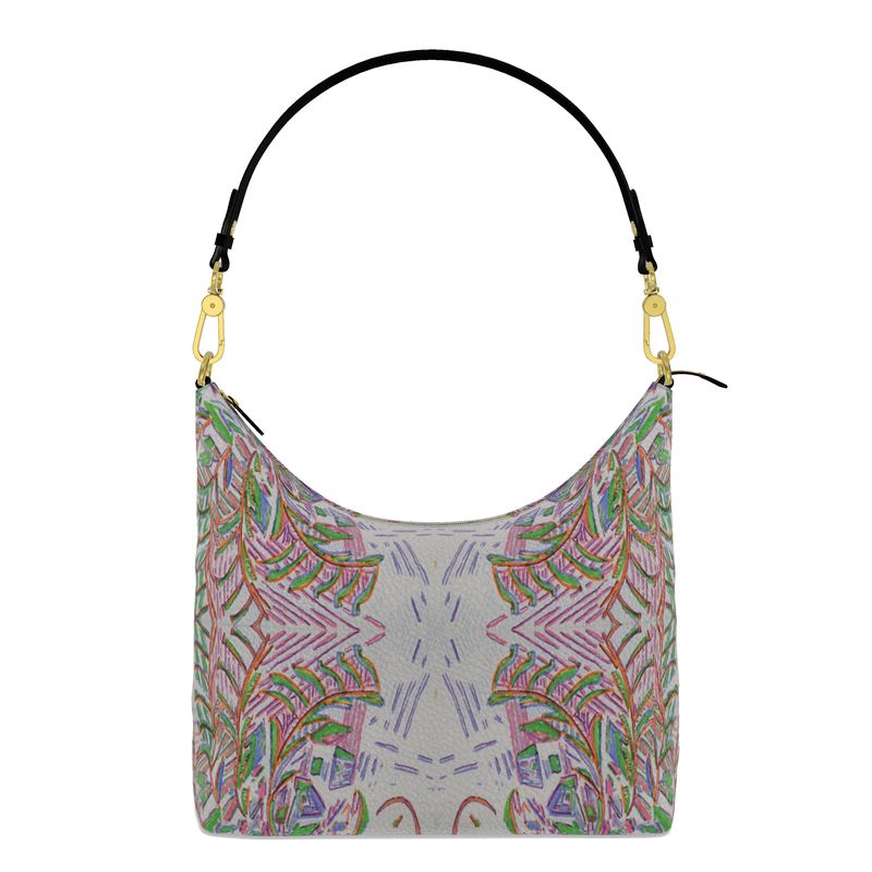 Wegene - leather square hobo bag