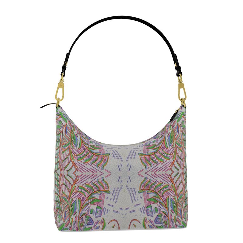 Wegene - leather square hobo bag